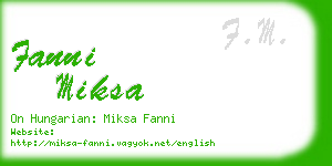 fanni miksa business card